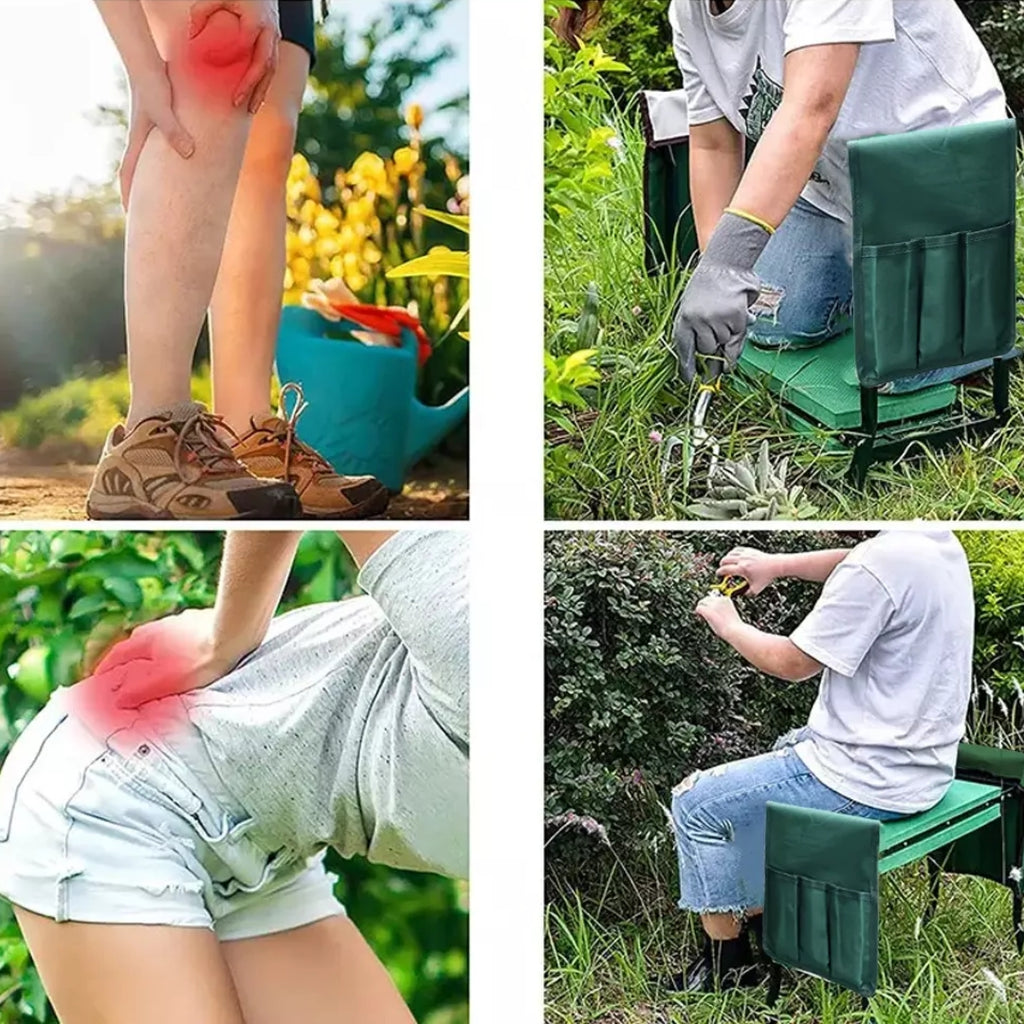 Bonza Yard Kneeler (2-in-1 Kneeler & Bench With Storage Pouches)