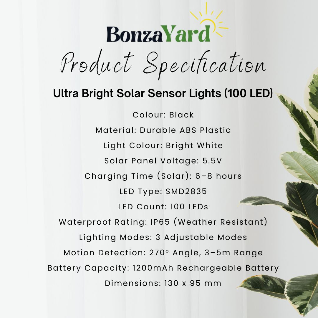 (Set Of 4)  BonzaYard Ultra Bright Sensor Solar Lights  (100 LED)