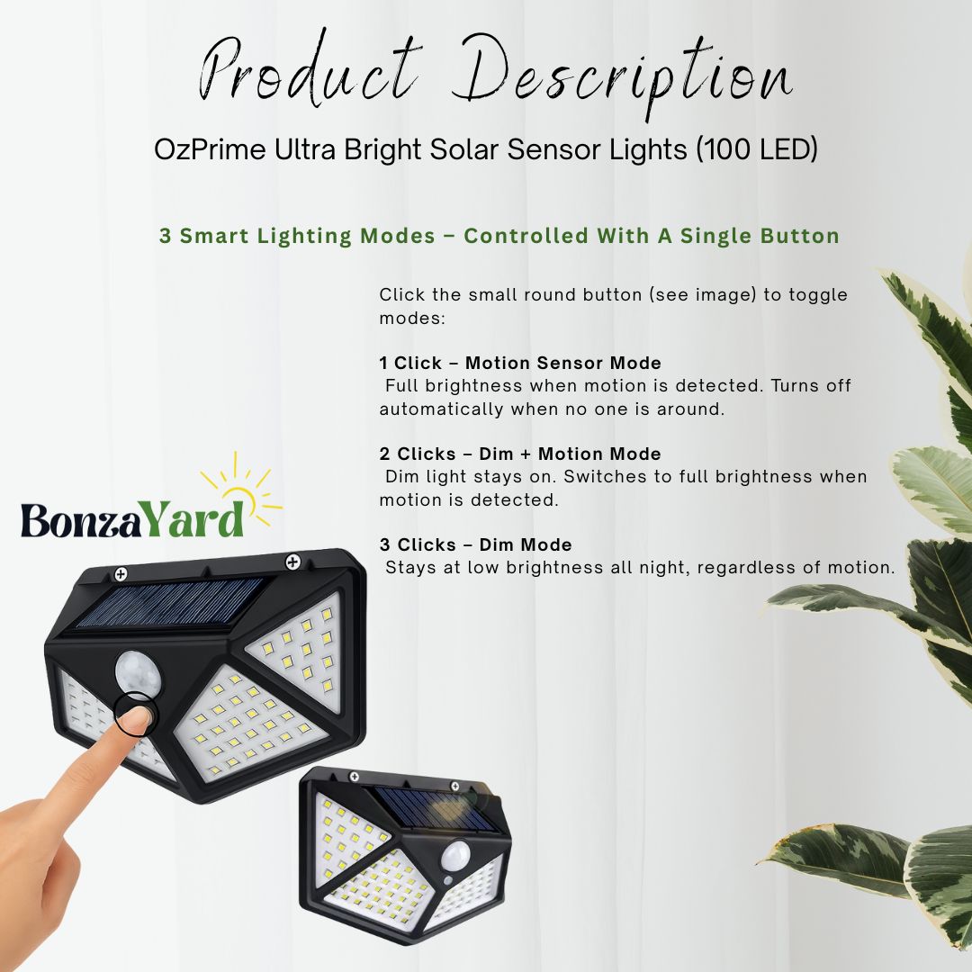 (Set Of 4)  BonzaYard Ultra Bright Sensor Solar Lights  (100 LED)