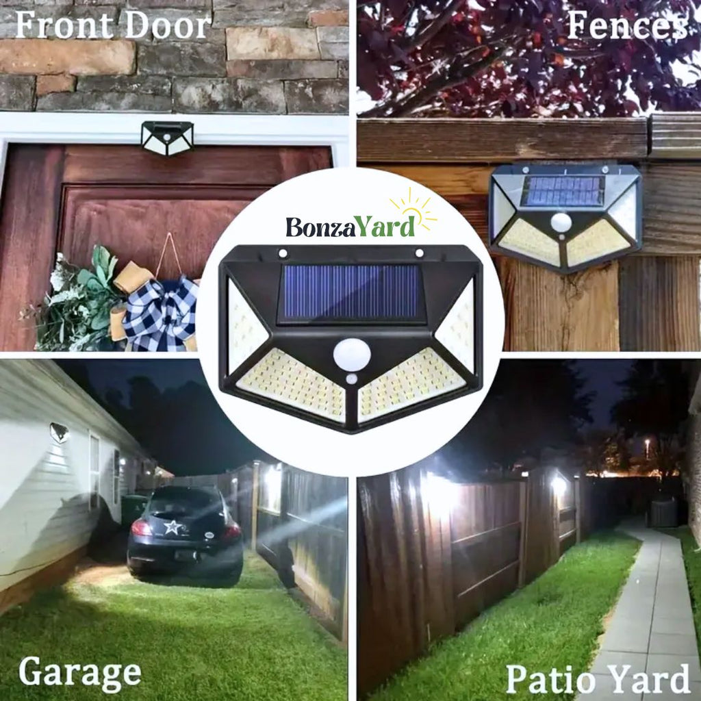(Set Of 4)  BonzaYard Ultra Bright Sensor Solar Lights  (100 LED)