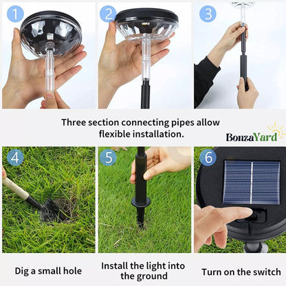 Set Of 2 - Bonza Pathway Solar Lights (For Garden/Pathway Safety/ Landscape & Outdoor Use)