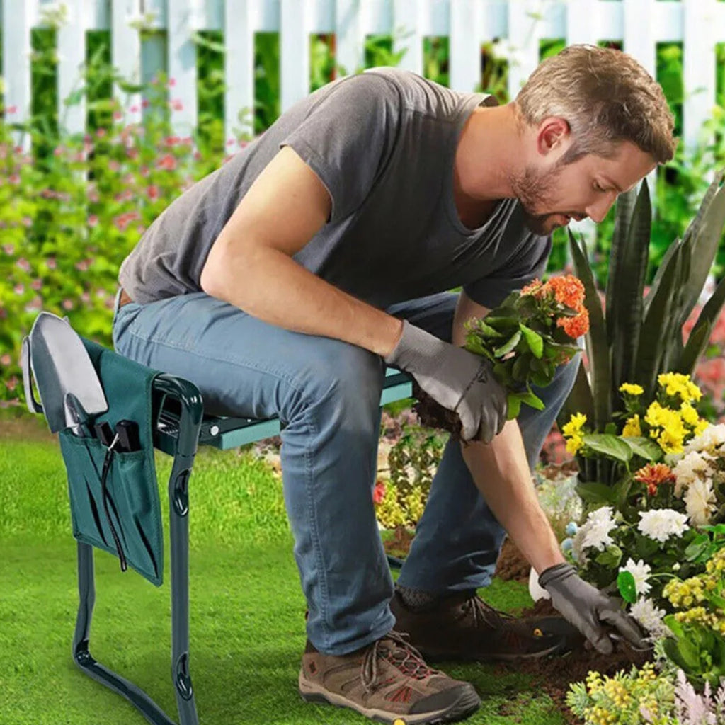 Bonza Yard Kneeler (2-in-1 Kneeler & Bench With Storage Pouches)