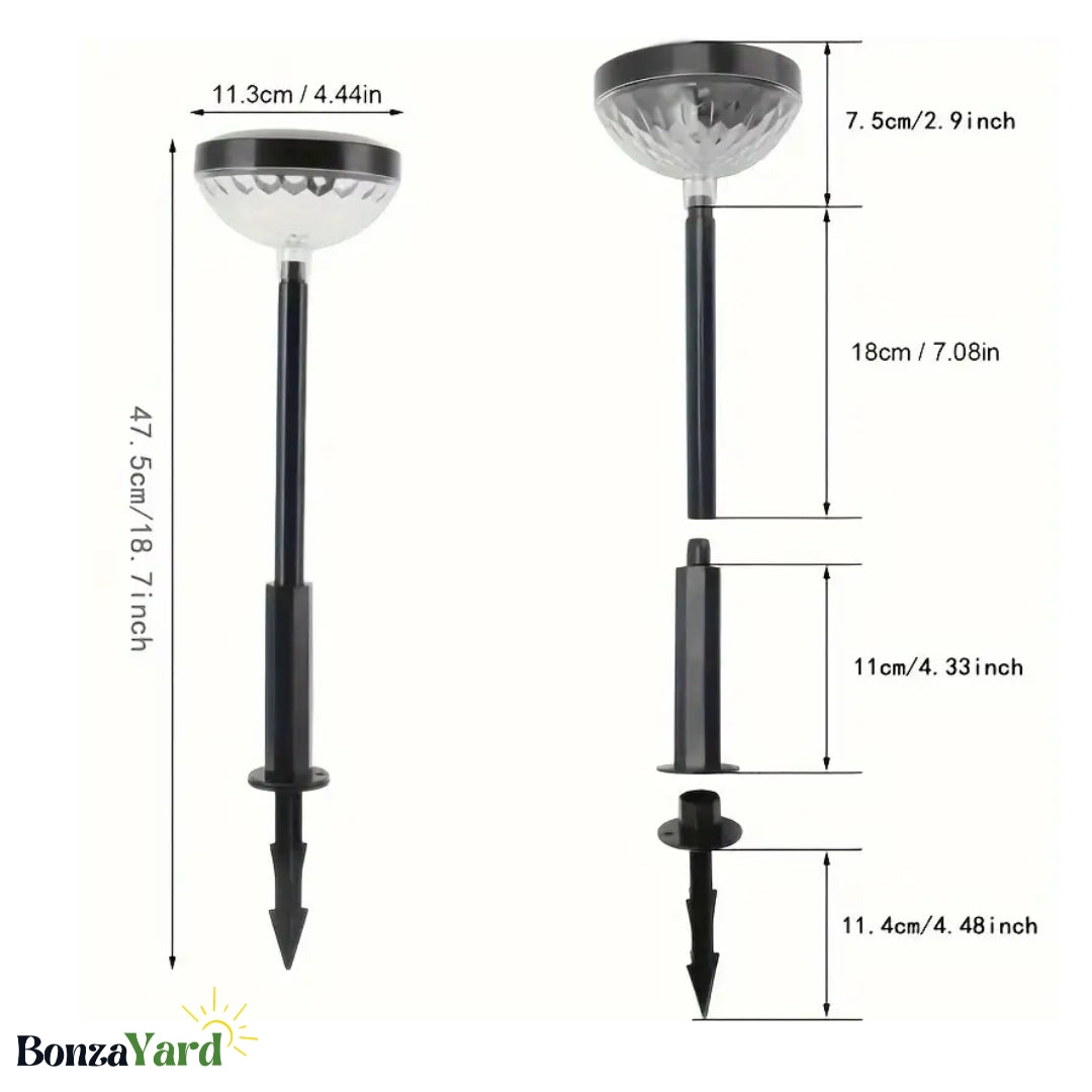 Set Of 2 - Bonza Pathway Solar Lights (For Garden/Pathway Safety/ Landscape & Outdoor Use)