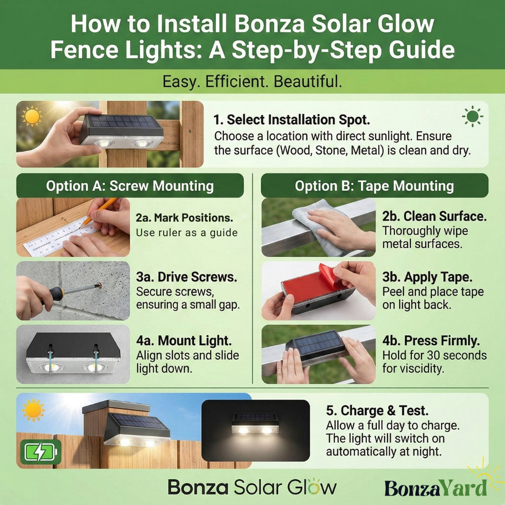 Bonza Solar Glow Fence Lights